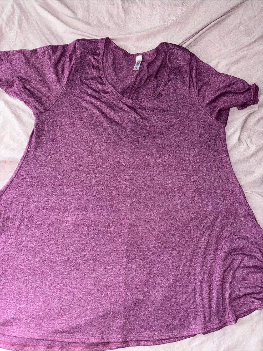 LuLaRoe Heathered Plum Scoop Neck Short Sleeve Top